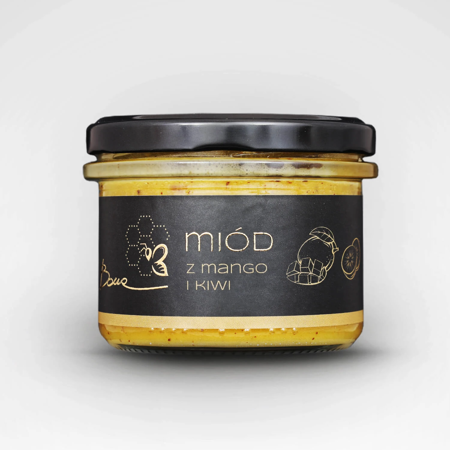 Zdjęcie dużego słoika miodu z mango i kiwi Bona