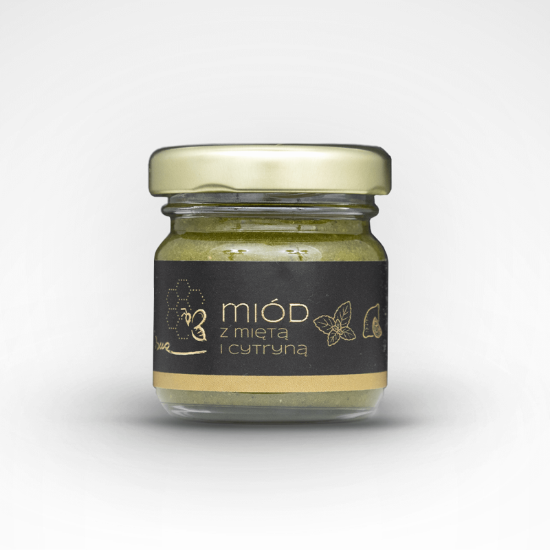 zdjęcie małego słoika miodu z mietą i cytryna Bona Miody Kremowane