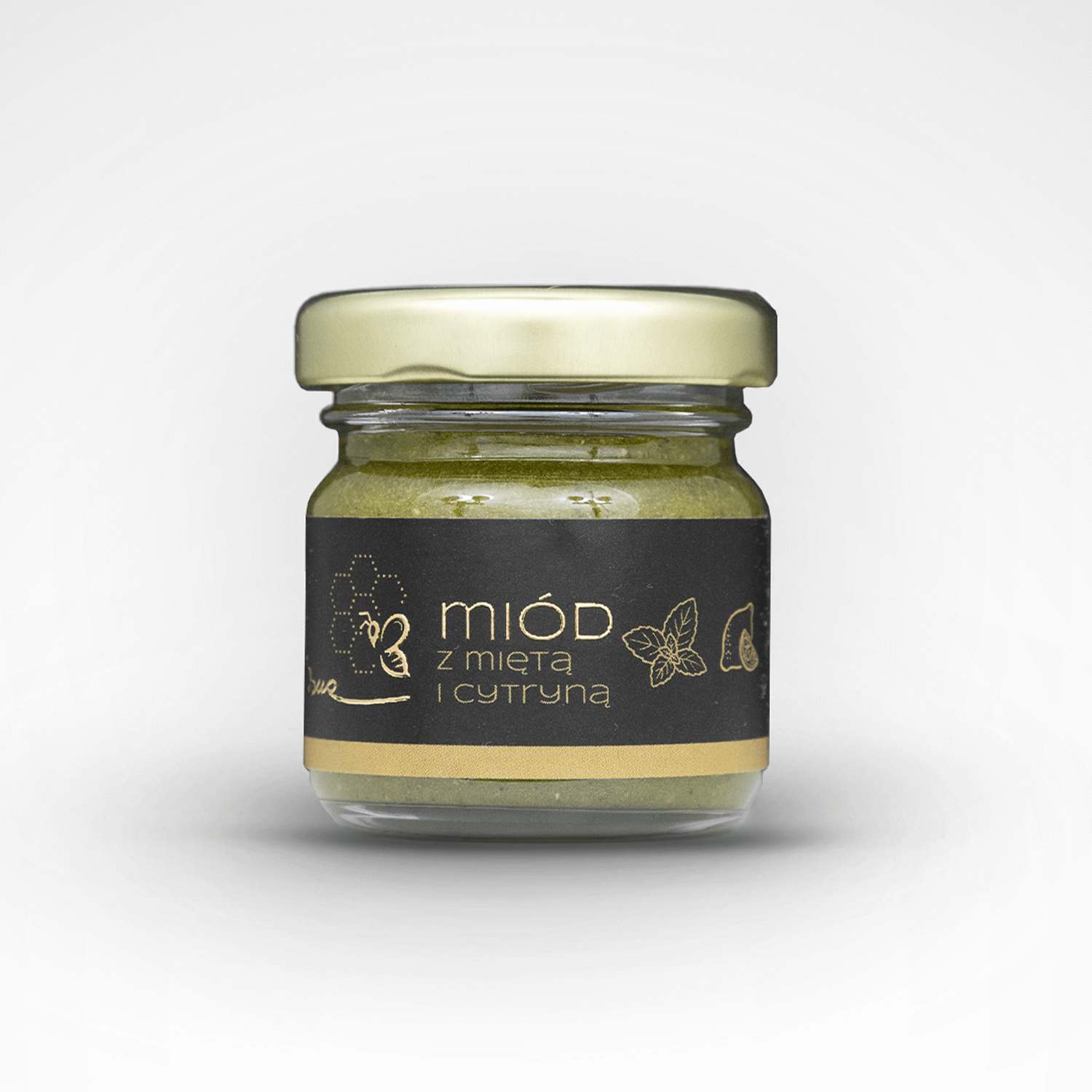 zdjęcie małego słoika miodu z mietą i cytryna Bona Miody Kremowane